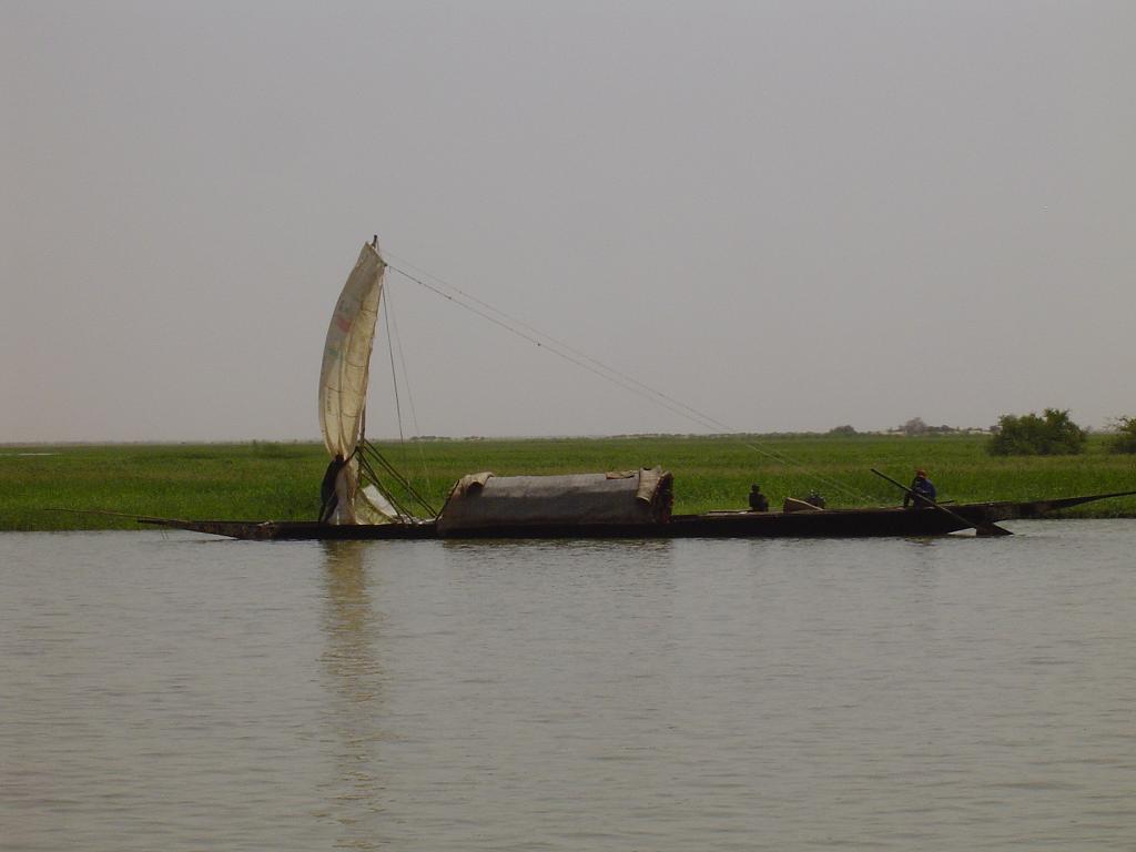 Boats ply the Niger all year long